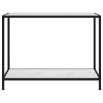 Tavolo Consolle Bianco 100x35x75 cm in Vetro Temperato