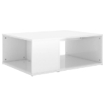 Tavolino da Salotto Bianco Lucido 90x67x33 cm in Truciolato