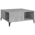 Tavolino Salotto Grigio Cemento 80x80x36,5 cm Legno Multistrato