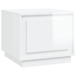Tavolino da Salotto Bianco Lucido 51x50x44 cm Legno Multistrato