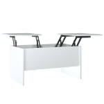 Tavolino Salotto Bianco Lucido 80x50x42,5 cm Legno Multistrato