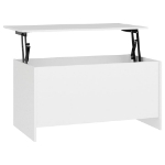 Tavolino da Salotto Bianco 102x55,5x52,5 cm Legno Multistrato