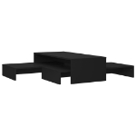 Set Tavolini Salotto Estraibili Neri 100x100x26,5cm Truciolato