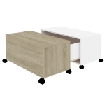 Tavolino da Caffè Bianco e Rovere Sonoma 75x75x38 cm Truciolato