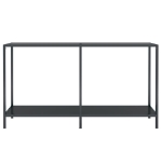 Tavolo Consolle Nero 140x35x75,5 cm in Vetro Temperato