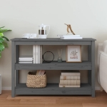 Tavolo Consolle Grigio 110x40x74 cm in Legno Massello di Pino