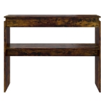 Tavolino Consolle Rovere Fumo 102x30x80 cm in Legno Multistrato