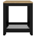 Tavolino Marrone Chiaro e Nero 40x40x45 cm MDF e Ferro