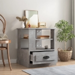 Tavolino Grigio Cemento 50x50x60 cm in Legno Multistrato