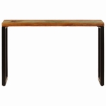 Tavolo Consolle 120x35x76 cm in Massello di Recupero e Acciaio