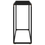 Tavolo Consolle Nero 80x35x75 cm in Vetro Temperato