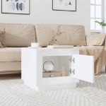 Tavolino da Salotto Bianco Lucido 51x50x44 cm Legno Multistrato
