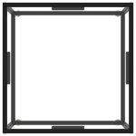 Tavolino da Salotto Nero con Vetro Temperato 60x60x35 cm