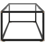 Tavolino da Salotto Nero con Vetro Temperato 100x50x35 cm