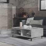 Tavolino da Salotto Grigio Cemento 90x60x35 cm in Truciolato