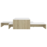 Tavolini Bianco Rovere Sonoma100x100x26,5cm Truciolato