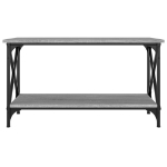 Tavolino Grigio Sonoma 80x45x45cm in Legno Multistrato e Ferro