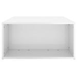 Tavolino da Salotto Bianco Lucido 90x67x33 cm in Truciolato