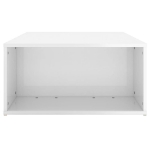 Tavolino da Salotto Bianco Lucido 90x67x33 cm in Truciolato