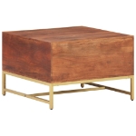 Tavolino da Caffè Marrone Miele 67x67x45 cm in Massello Acacia