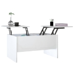 Tavolino Salotto Bianco Lucido 80x50x42,5 cm Legno Multistrato