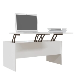 Tavolino da Salotto Bianco 102x50,5x46,5cm in Legno Multistrato