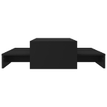 Set Tavolini Salotto Estraibili Neri 100x100x26,5cm Truciolato