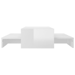 Set Tavolini Estraibili Bianco Lucido 100x100x26,5cm Truciolato