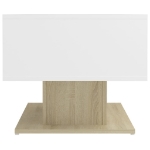 Tavolino Bianco e Rovere Sonoma 103,5x50x44,5 cm in Truciolato