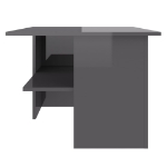 Tavolino da Salotto Grigio Lucido 90x60x46,5 cm in Truciolato