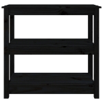 Tavolo Consolle Nero 80x40x74 cm in Legno Massello di Pino