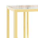 Tavolino Consolle 110x30x70 cm in Acciaio Inox e Vetro