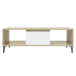 Tavolino Salotto Bianco Rovere Sonoma 103,5x60x35cm Truciolato