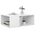 Tavolino da Salotto Bianco Lucido 90x67x33 cm in Truciolato