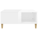 Tavolino Salotto Bianco Lucido 80x80x36,5 cm Legno Multistrato