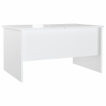 Tavolino Salotto Bianco Lucido 80x50x42,5 cm Legno Multistrato