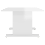 Tavolino da Caffè Bianco Lucido 103,5x60x40 cm in Truciolato