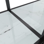 Tavolo Consolle Bianco 180x35x75,5 cm in Vetro Temperato