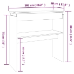 Tavolino Consolle Rovere Fumo 102x30x80 cm in Legno Multistrato