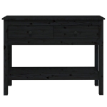 Tavolo Consolle Nero 100x35x75 cm in Legno Massello di Pino