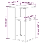 Tavolino da Salotto Rovere Marrone 36x30x56cm Legno Multistrato