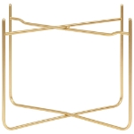 Tavolino Laterale Nero e Oro 38x38x38,5 cm in MDF
