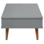 Tavolino MOLDE Grigio 100x55x31 cm in Legno Massello di Pino