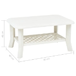Tavolino da Caffè Bianco 90x60x46 cm in Plastica