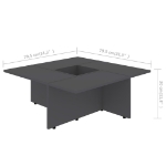 Tavolino da Salotto Grigio 79,5x79,5x30 cm in Legno Multistrato