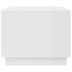 Tavolino da Salotto Bianco Lucido 102,5x55x44 cm in Truciolato