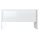 Tavolino Salotto Bianco Lucido 80x50x42,5 cm Legno Multistrato