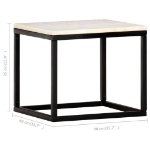 Tavolino da Caffè Bianco 40x40x35 cm Pietra Vera Testura Marmo