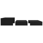 Set Tavolini Salotto Estraibili Neri 100x100x26,5cm Truciolato