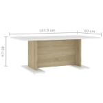 Tavolino da Caffè Bianco e Sonoma 103,5x60x40 cm in Truciolato